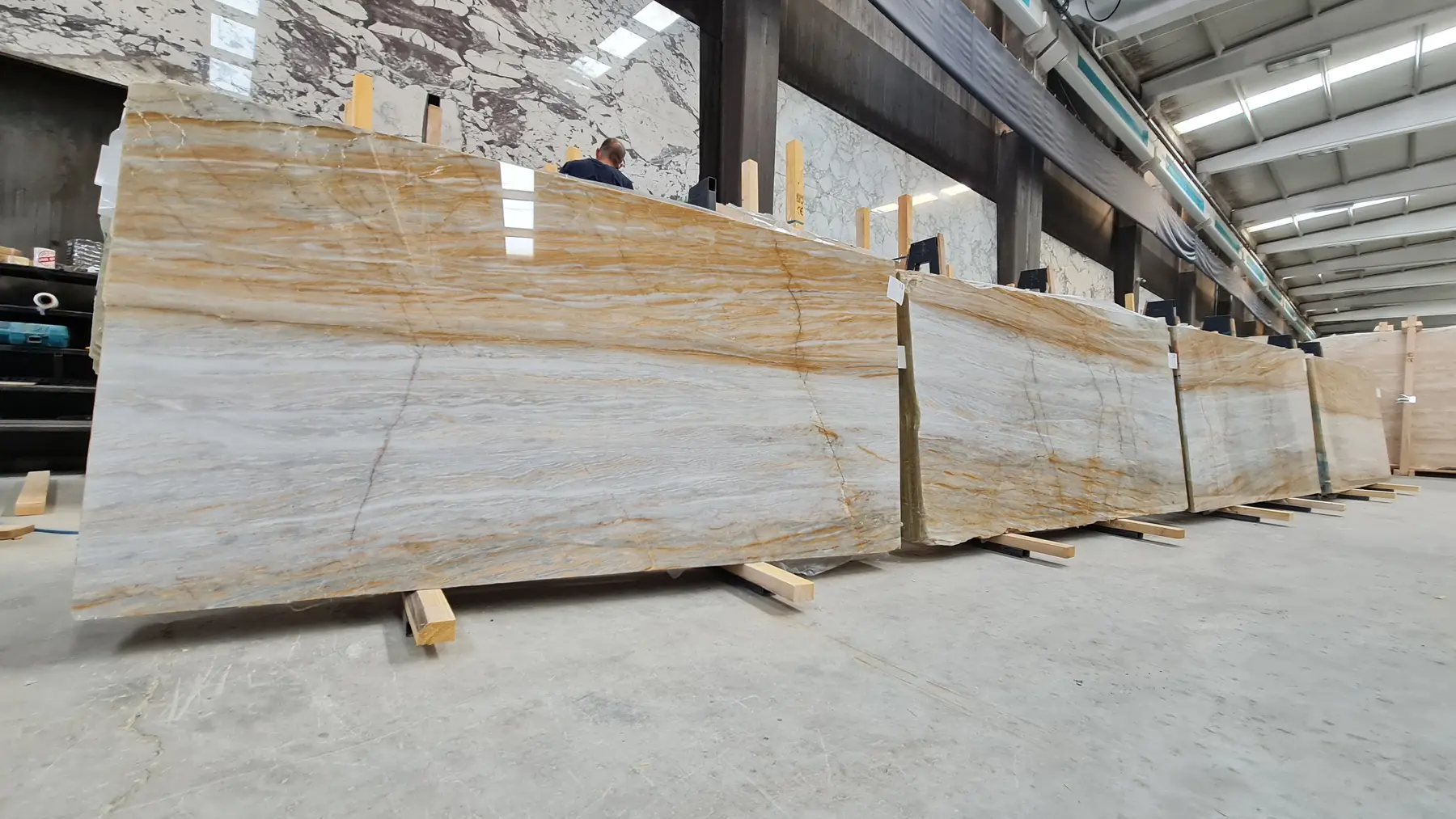 Natural Stone Collection Giallo Zebrino Marble Slab photograph for marble tile and slab selection