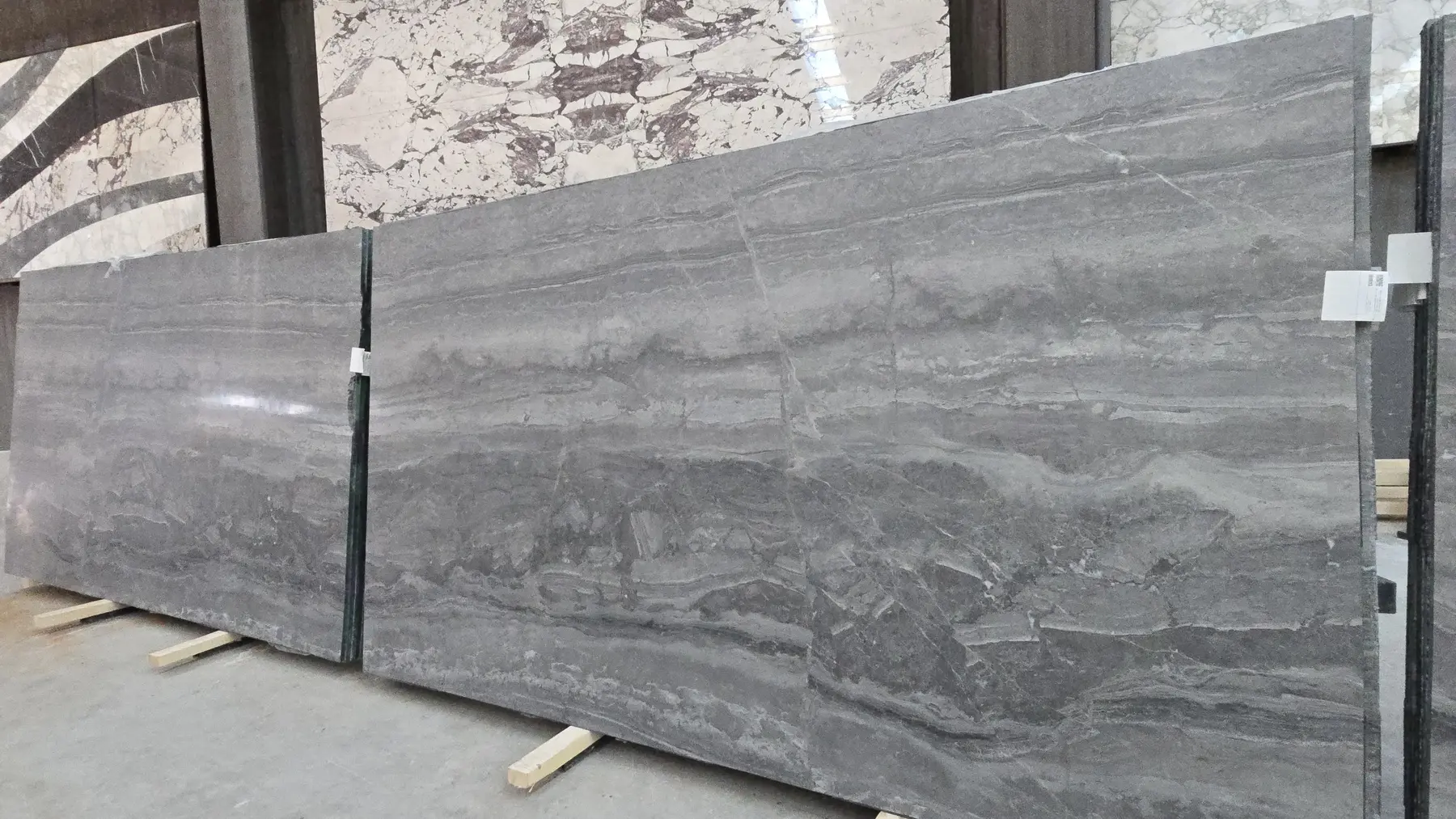Natural Stone Collection Titanium Grey Marble Slab photograph for marble tile and slab selection