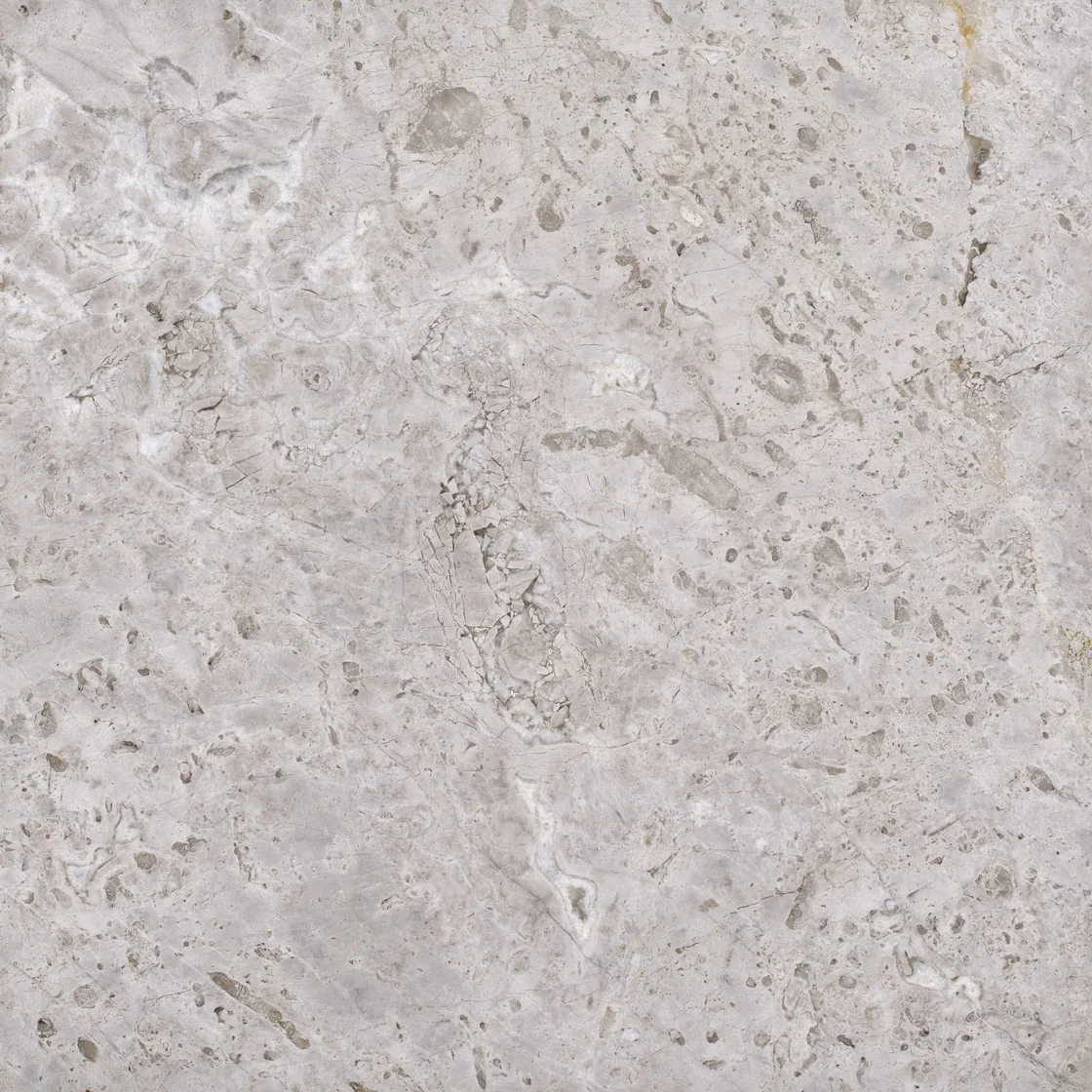 Imperial Silver | ladrilho de mármore Imperial Silver ladrilho de mármore — tons claros de cinzento-prata e creme, um padrão suavemente mosqueado com pequenos pontos minerais claros