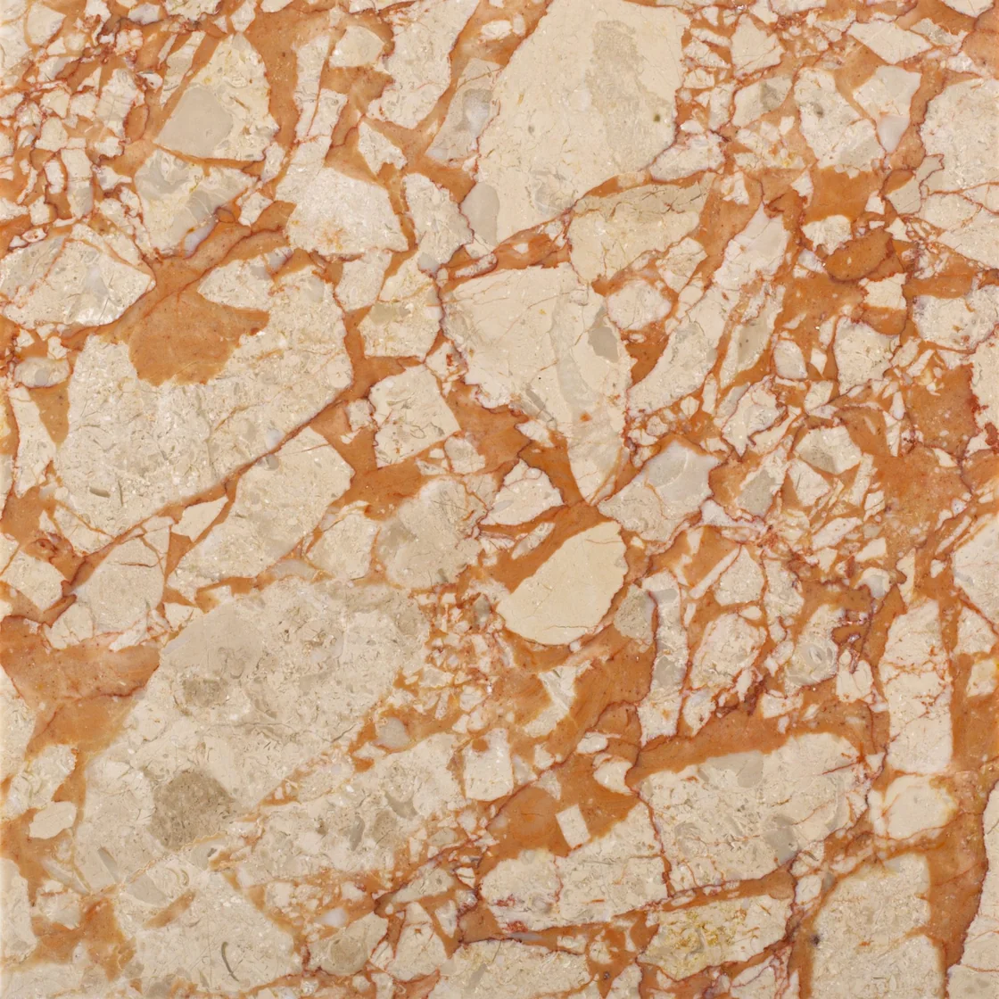 Rosa Beige | ladrilho de mármore Rosa Beige ladrilho de mármore — tons de rosa suave e creme claro, fragmentos claros angulares numa matriz contrastante